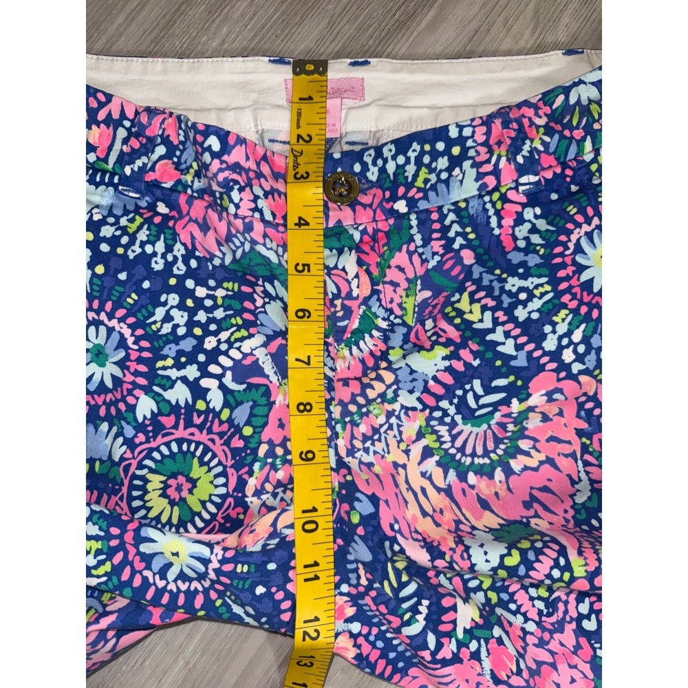 Lilly Pulitzer Callahan Shorts Blue Pink Floral Paisley Chino Size 6 RN88189 - Picture 6 of 12